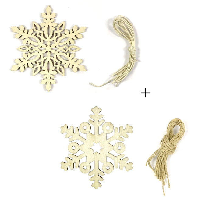 Wrapables Wooden Snowflake Hanging Ornament Christmas Decor (Set of 20)