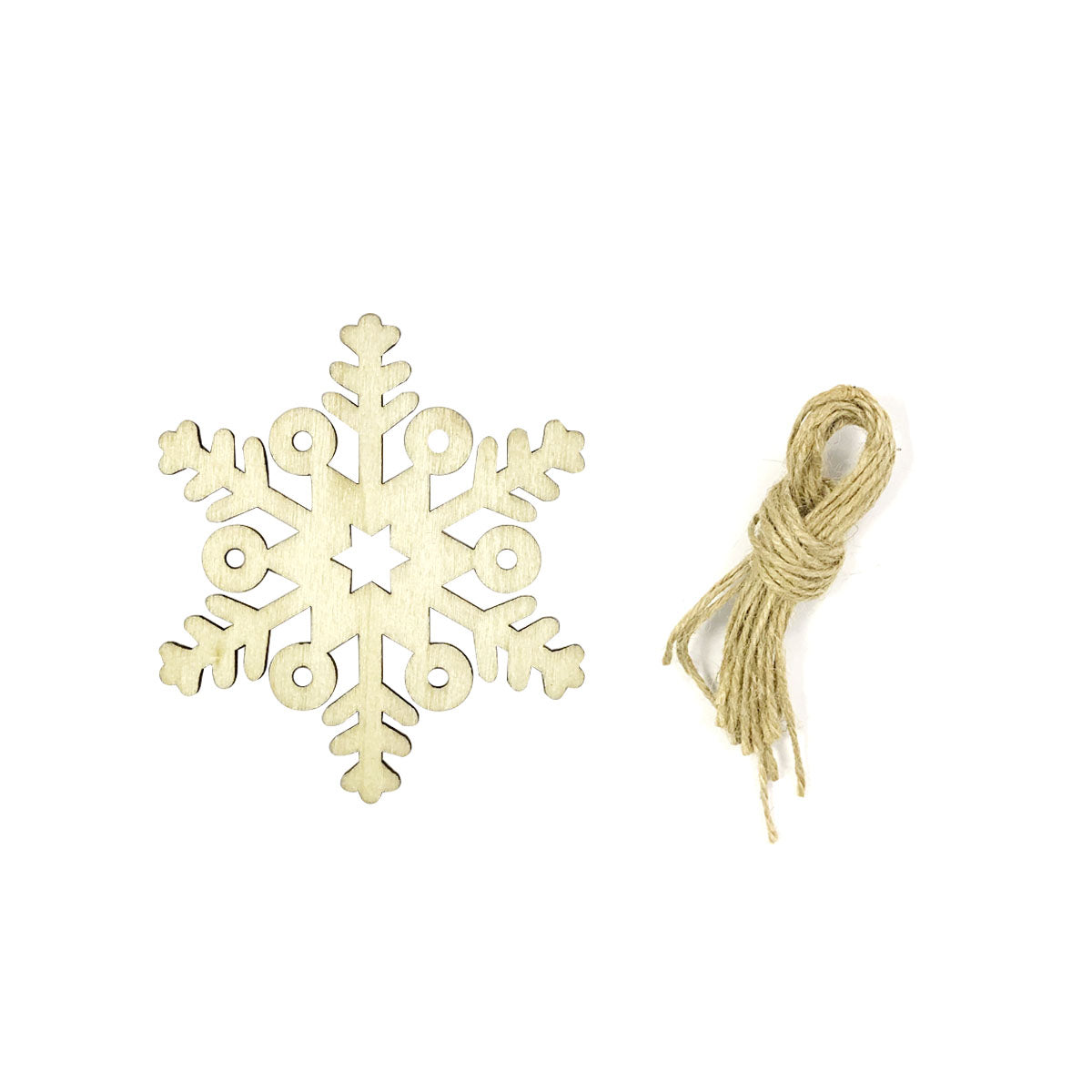 Wrapables Wooden Snowflake Hanging Ornament Christmas Decor (Set of 20)