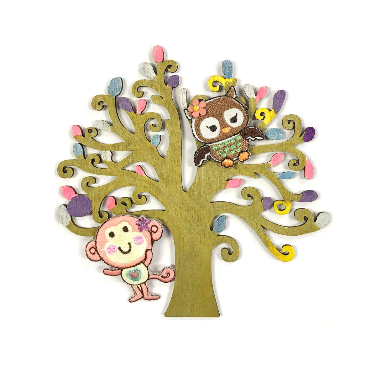 Wrapables Wooden Tree Embellishment Tag for DIY Arts & Crafts (Set of 10)