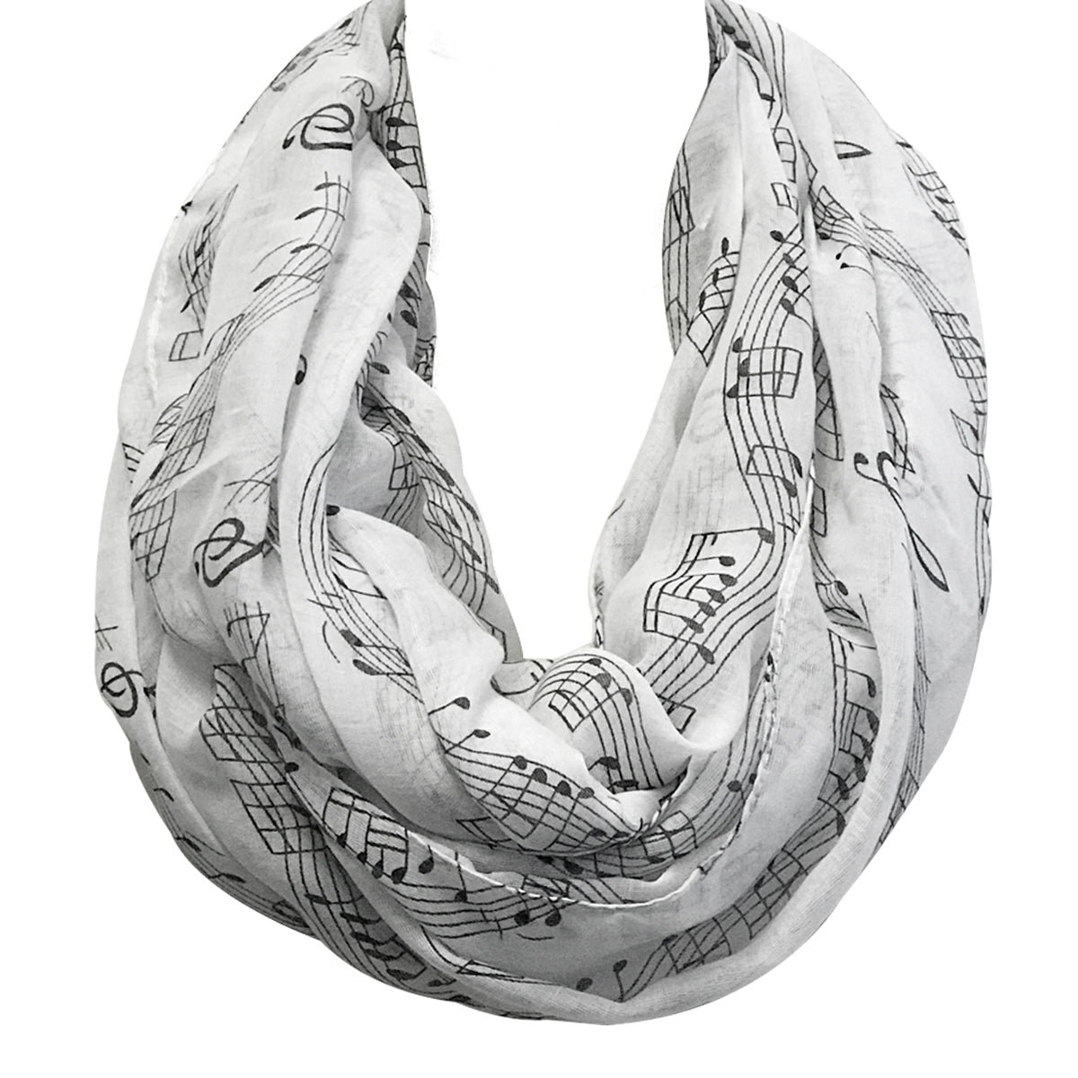 Wrapables Lightweight Musical Notes Infinity Scarf