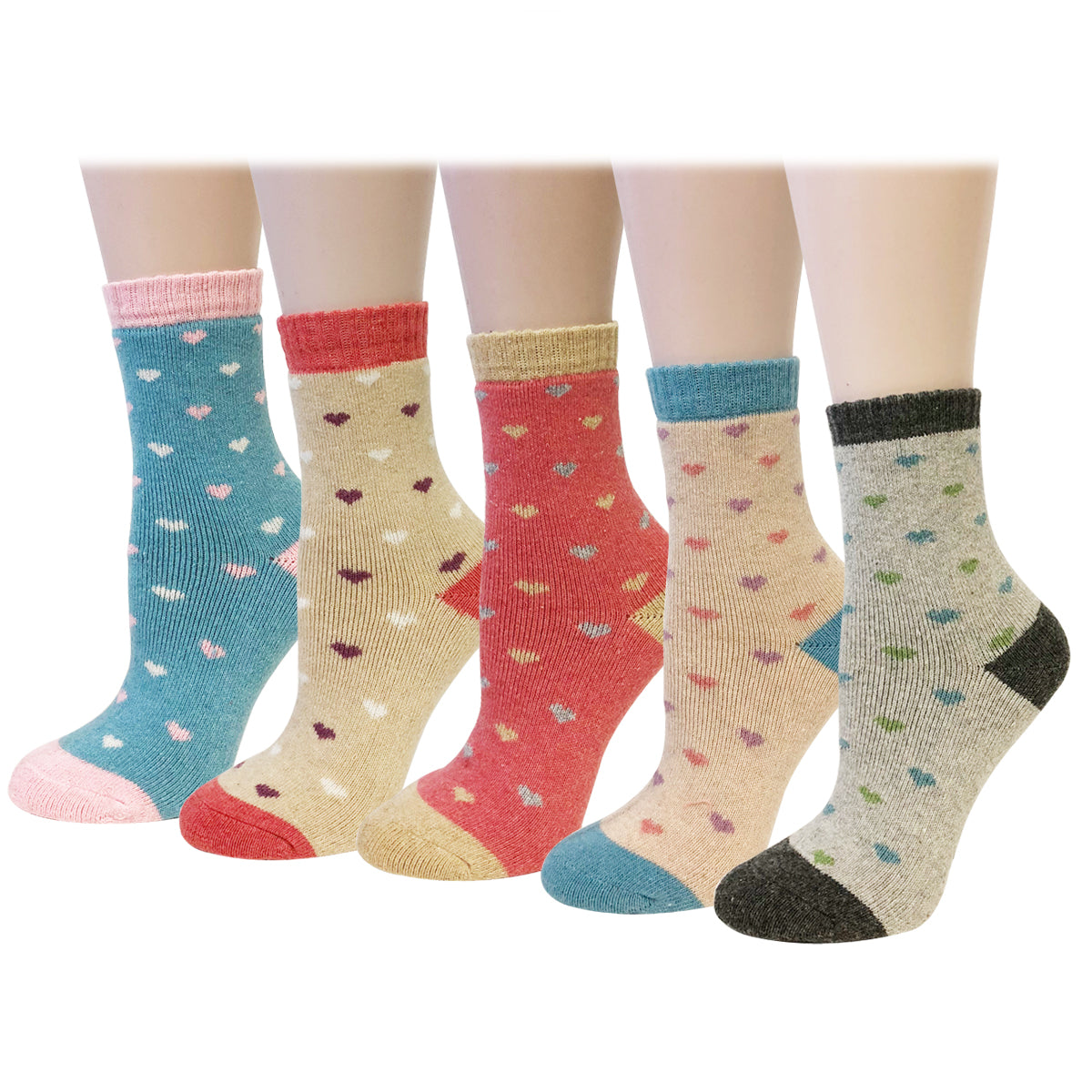 Wrapables Women's Thick Winter Warm Wool Socks (Set of 5)