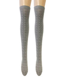 Wrapables Women's Cable Knit Knee High Boot Socks