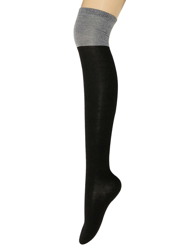 Wrapables Women's Two-Tone Knee High Boot Socks