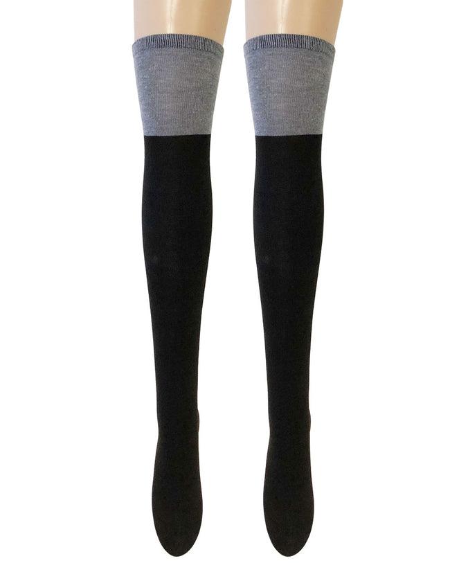Wrapables Women's Two-Tone Knee High Boot Socks