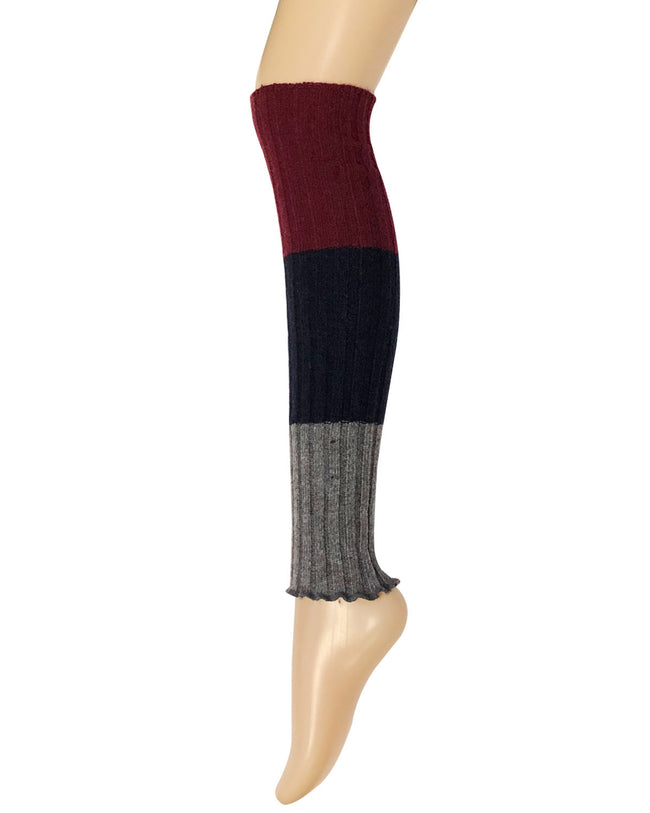 Wrapables Women's Tri-Colored Ribbed Leg Warmers