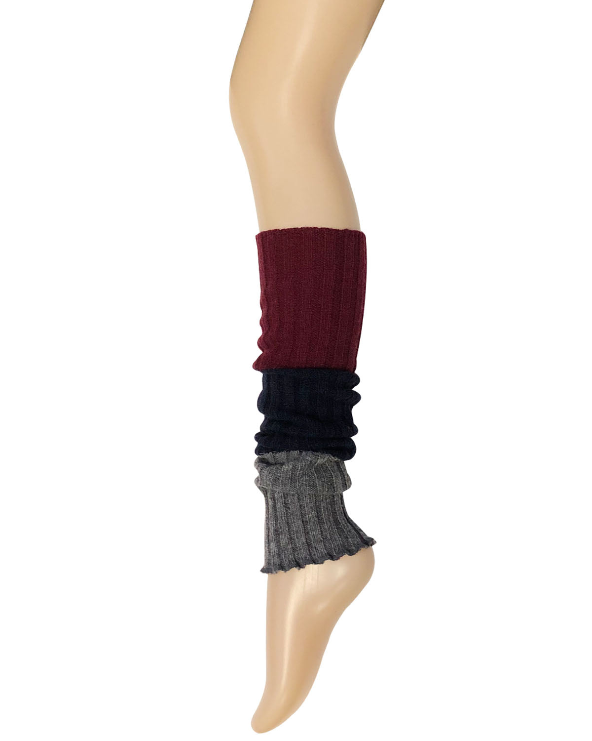 WrapablesÂ® Women's Tri-Colored Ribbed Leg Warmers