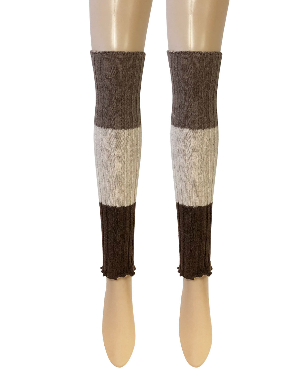 Wrapables Women's Tri-Colored Ribbed Leg Warmers