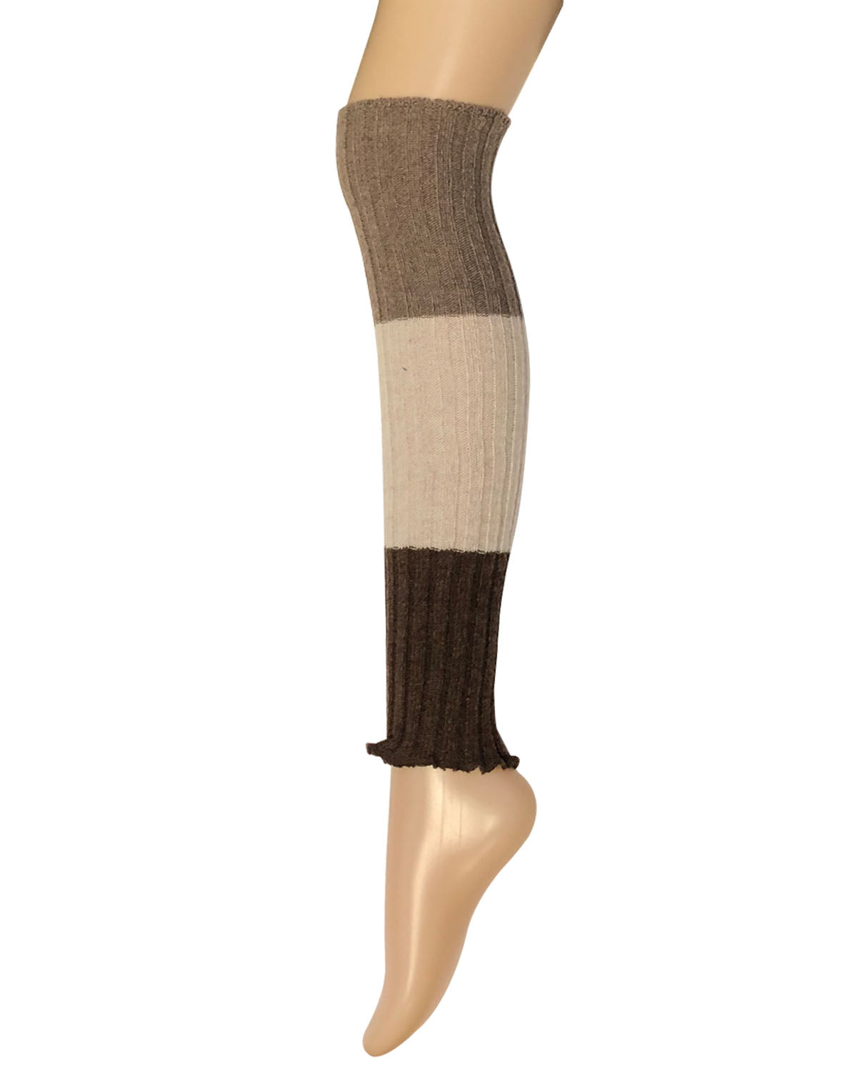 Wrapables Women's Tri-Colored Ribbed Leg Warmers