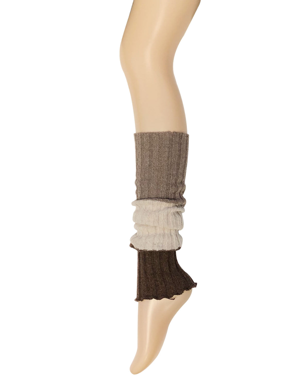 Wrapables Women's Tri-Colored Ribbed Leg Warmers