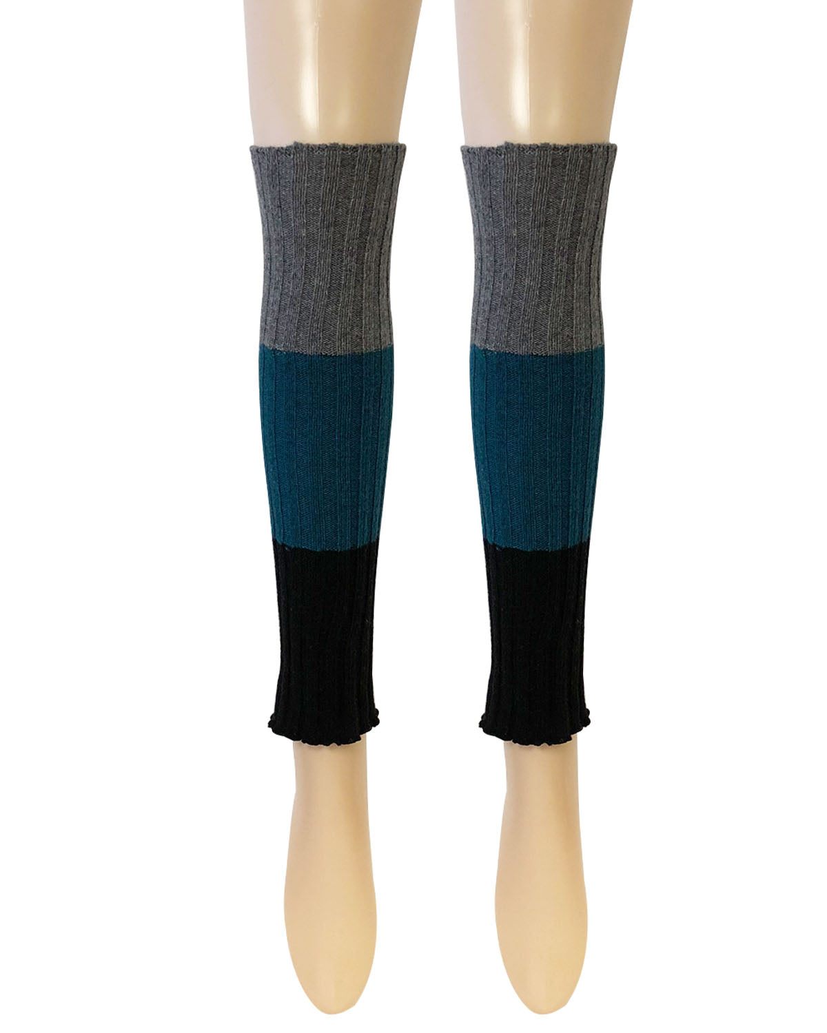 Wrapables Women's Tri-Colored Ribbed Leg Warmers