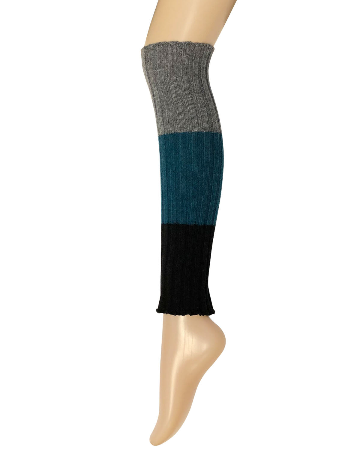 Wrapables Women's Tri-Colored Ribbed Leg Warmers