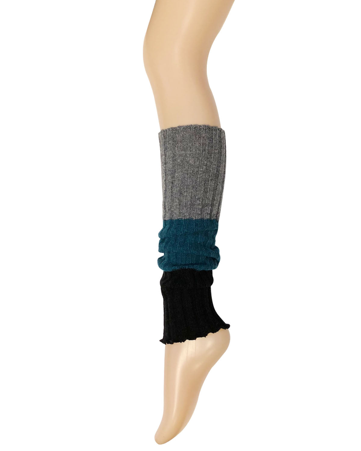 Wrapables Women's Tri-Colored Ribbed Leg Warmers