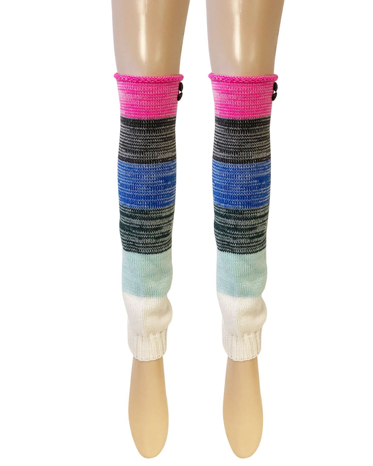 Wrapables Women's Multicolor Button Leg Warmers