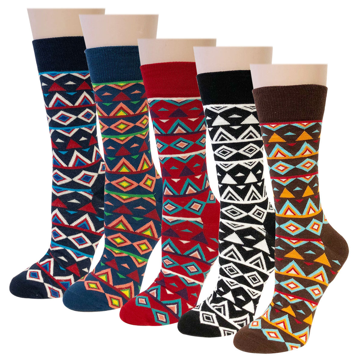 Wrapables Unisex Colorful Designs Trouser Socks (Set of 5)