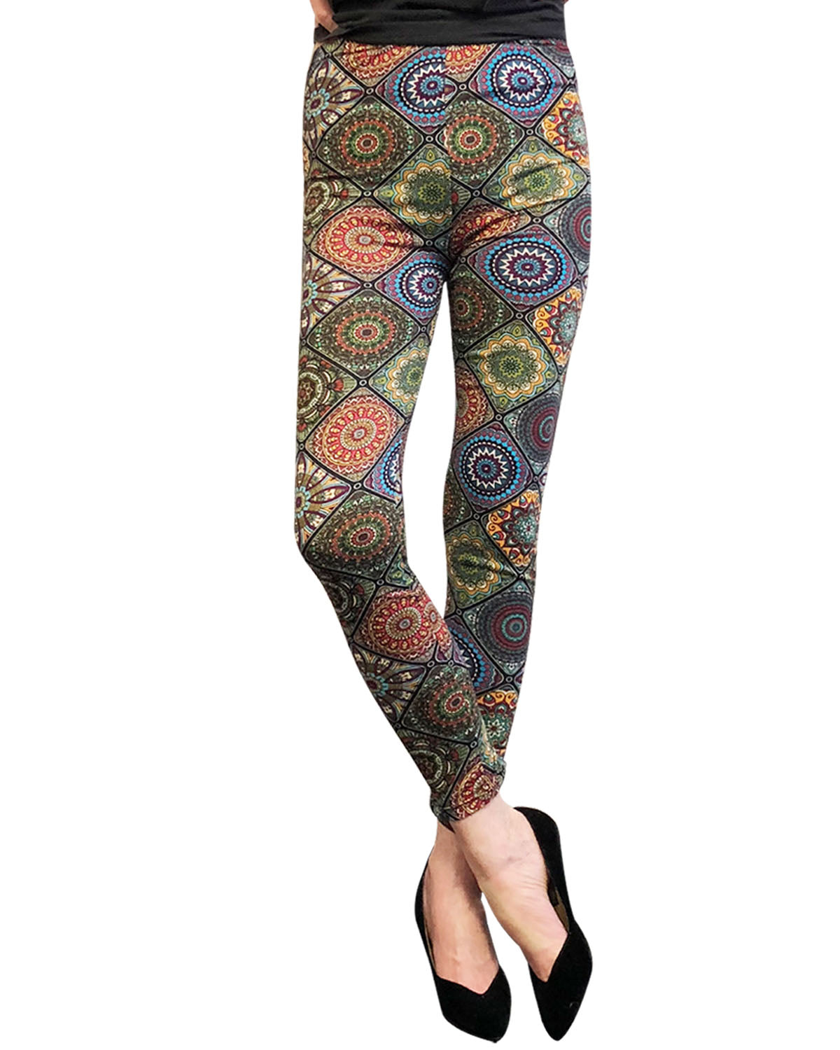 Wrapables Women's Ultra-Soft and Stretchy Printed Leggings for Activewear and Workout
