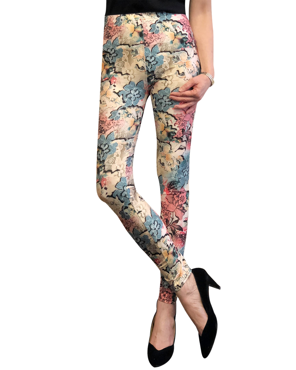 Wrapables Women's Ultra-Soft and Stretchy Printed Leggings for Activewear and Workout