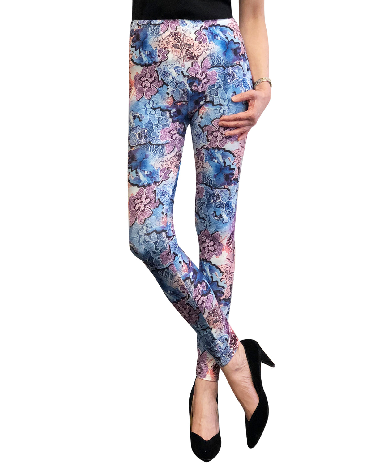 Wrapables Women's Ultra-Soft and Stretchy Printed Leggings for Activewear and Workout