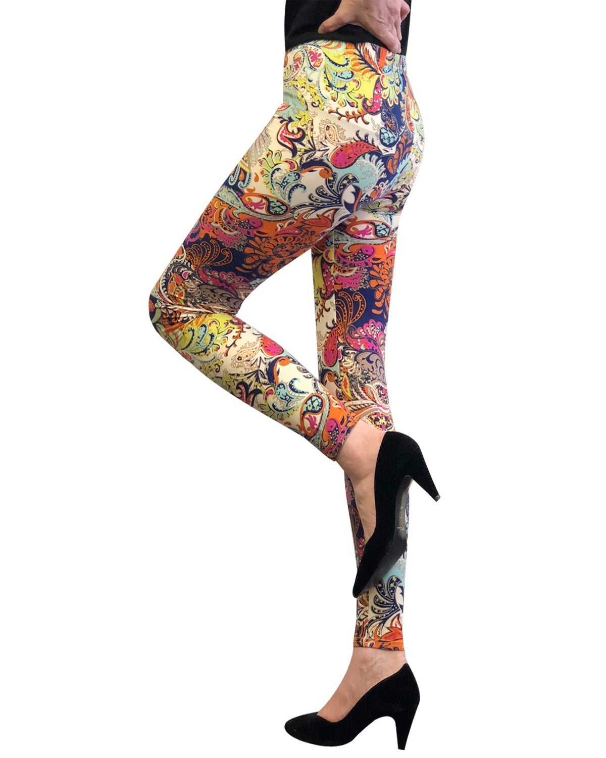 Wrapables Women's Ultra-Soft and Stretchy Printed Leggings for Activewear and Workout