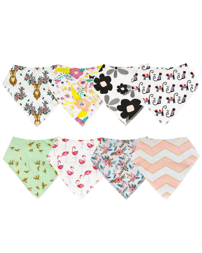 Wrapables Baby Bandana Drool Bibs, Super Soft and Absorbent Bibs for Drooling and Teething (Set 8)