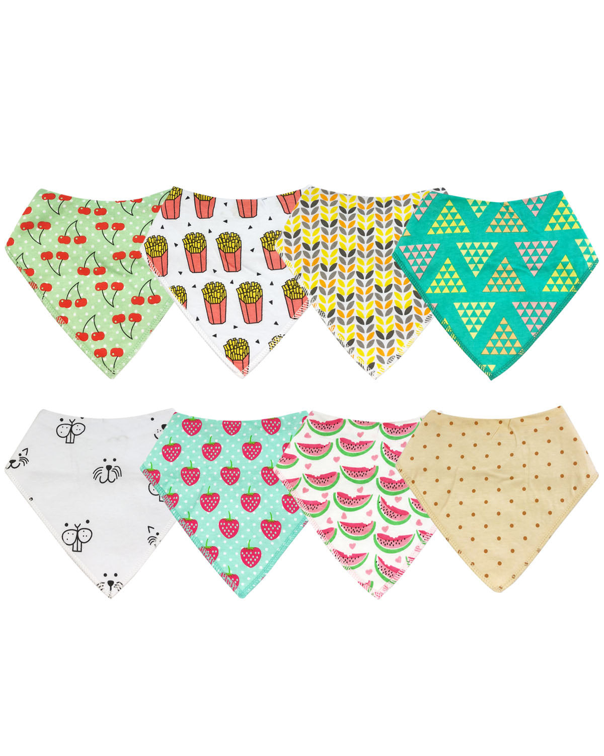 Wrapables Baby Bandana Drool Bibs, Super Soft and Absorbent Bibs for Drooling and Teething (Set 8)