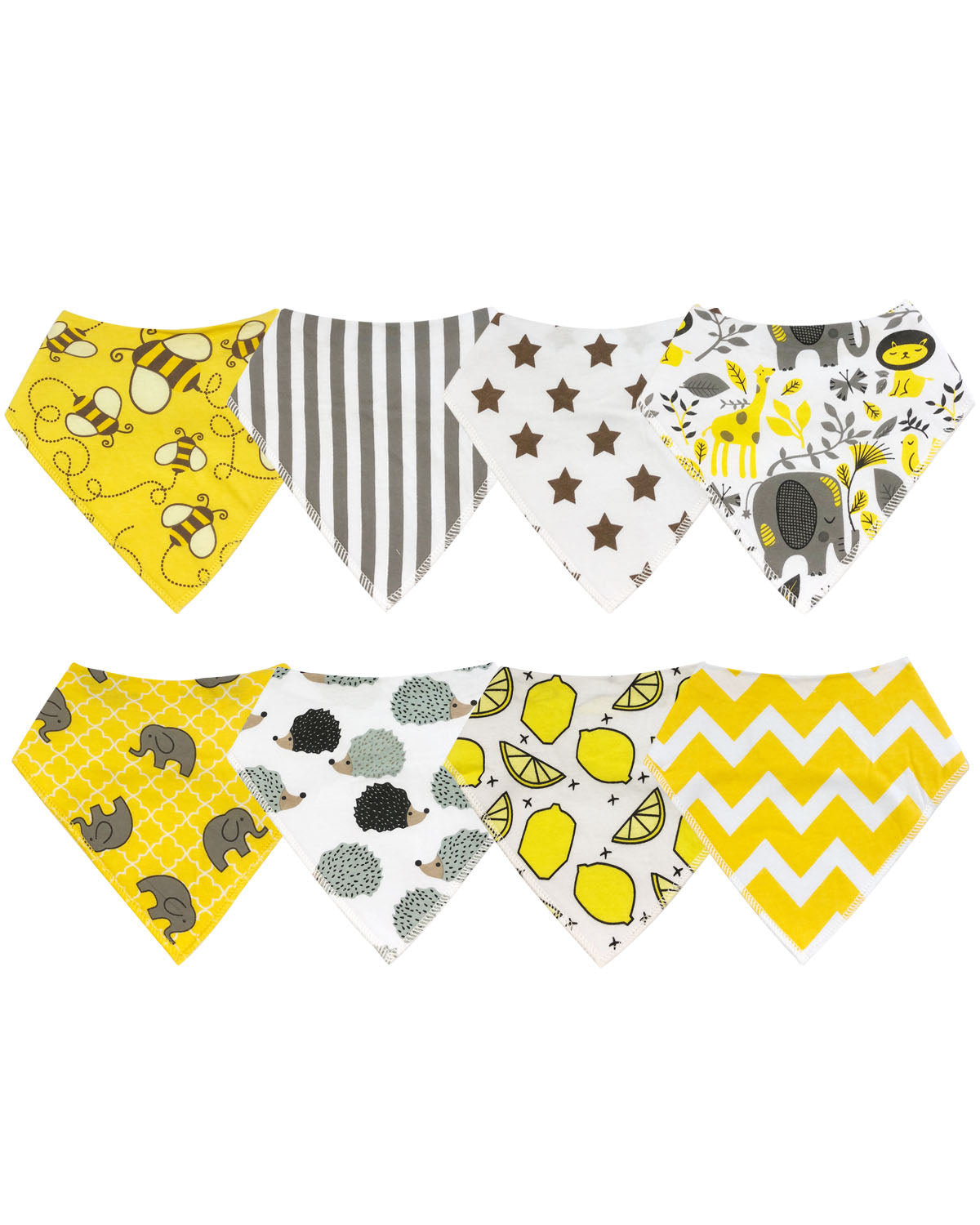 Wrapables Baby Bandana Drool Bibs, Super Soft and Absorbent Bibs for Drooling and Teething (Set 8)
