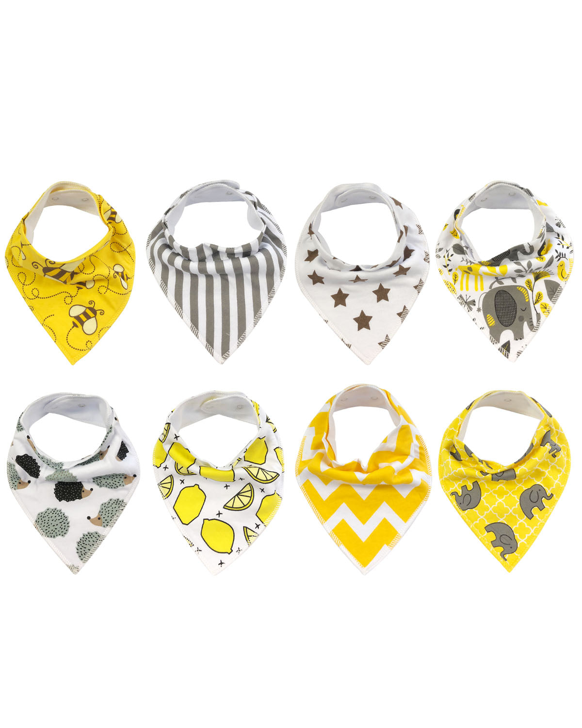 Wrapables Baby Bandana Drool Bibs, Super Soft and Absorbent Bibs for Drooling and Teething (Set 8)