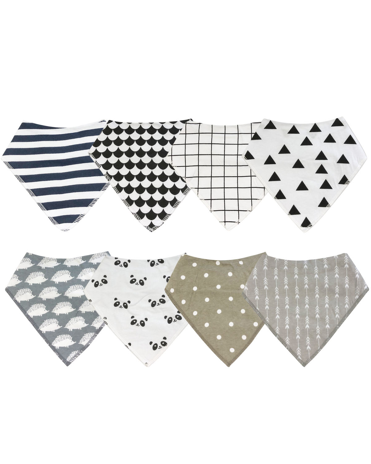 Wrapables Baby Bandana Drool Bibs, Super Soft and Absorbent Bibs for Drooling and Teething (Set 8)