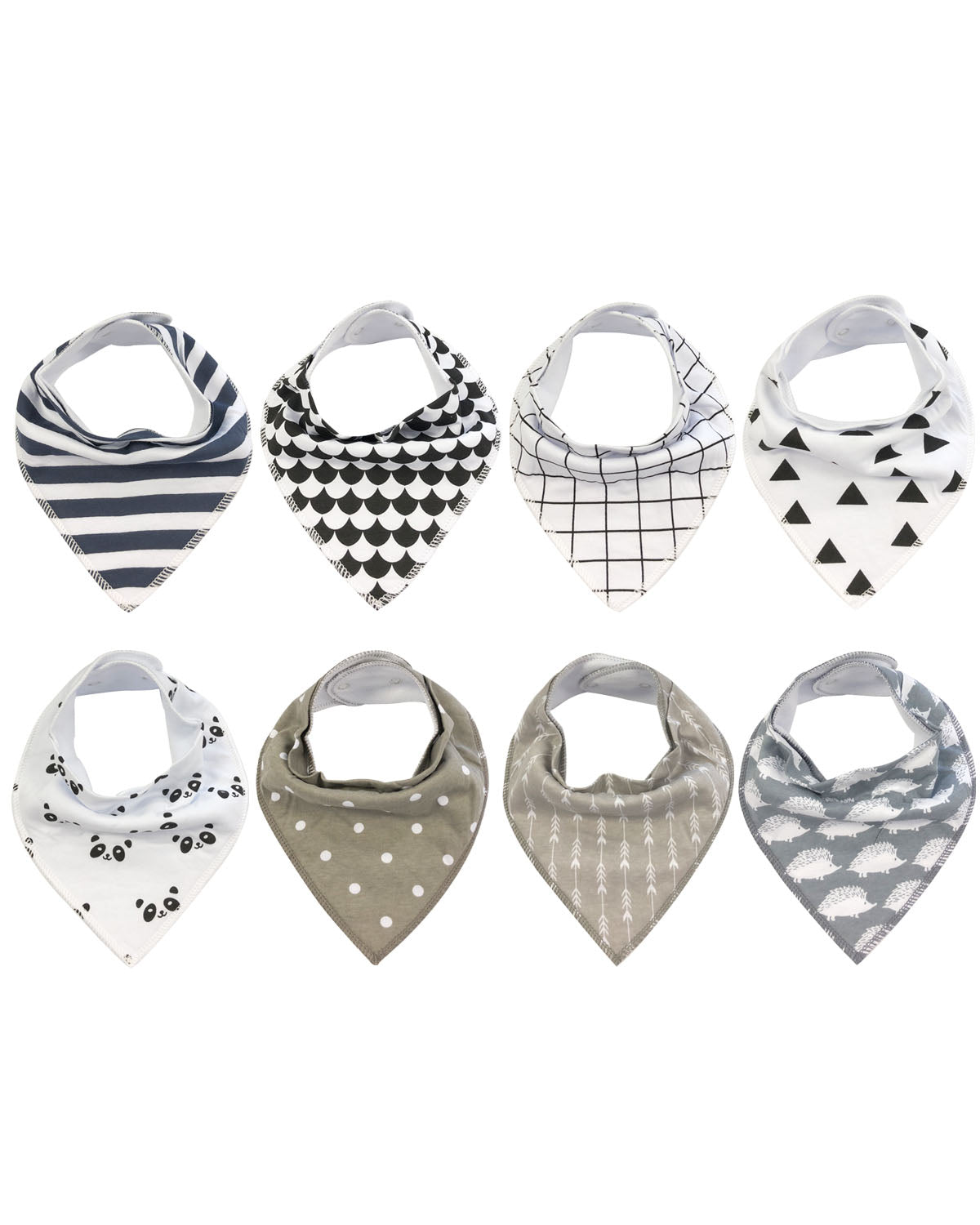 Wrapables Baby Bandana Drool Bibs, Super Soft and Absorbent Bibs for Drooling and Teething (Set 8)