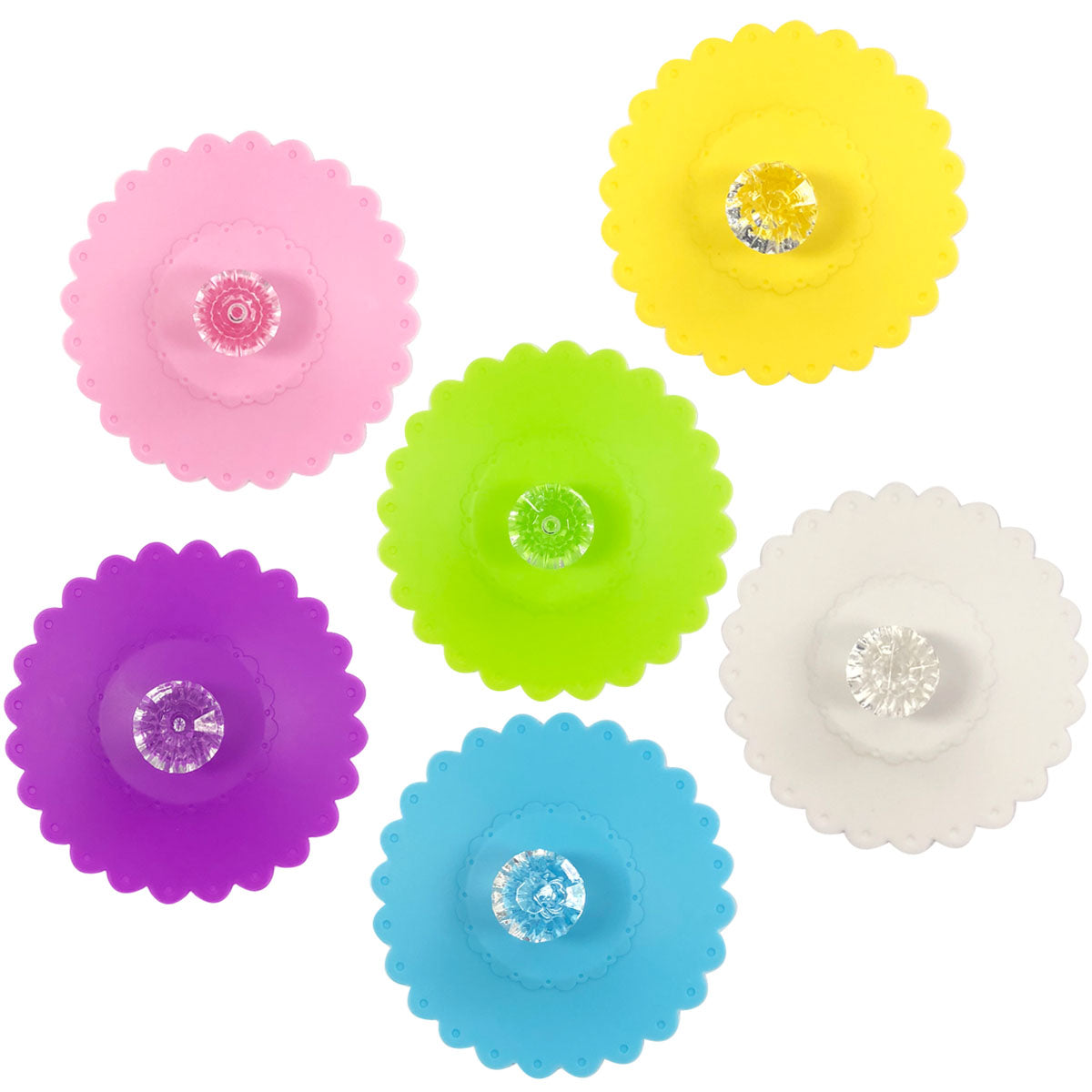 Wrapables Silicone Cup Lids, Anti-Dust Airtight Mug Covers for Hot and Cold Beverages (Set of 6)