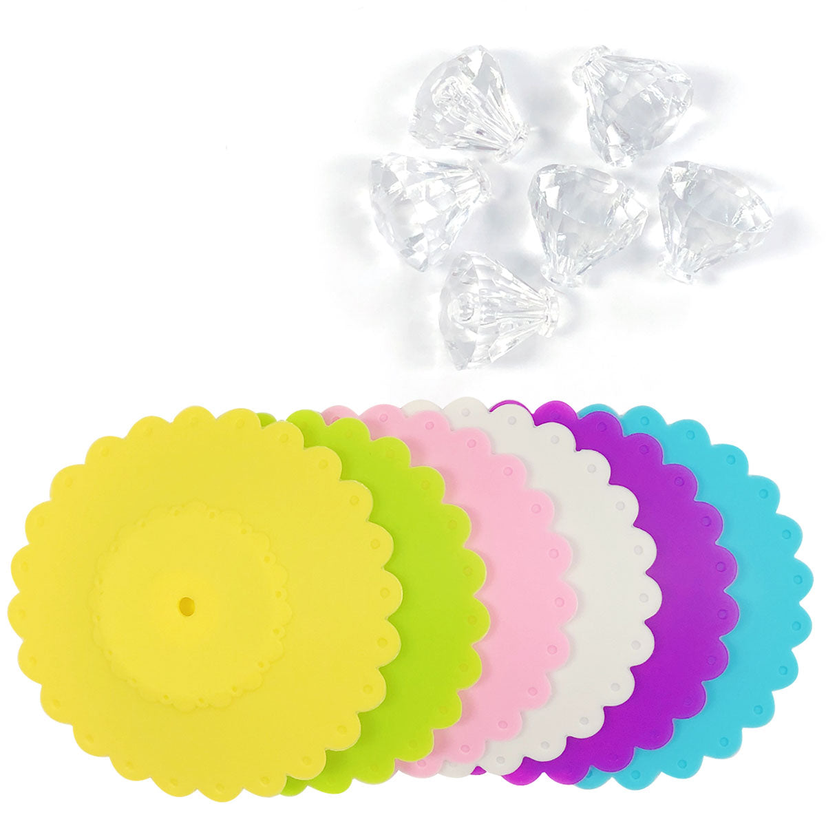 Wrapables Silicone Cup Lids, Anti-Dust Airtight Mug Covers for Hot and Cold Beverages (Set of 6)