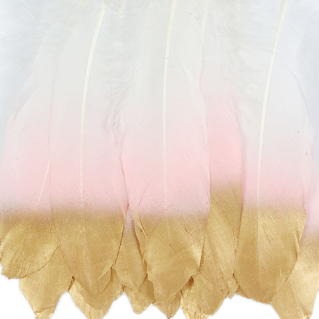 Wrapables Gold Dipped Feathers, Bohemian Decorations for Weddings, Parties, DIY Art Projects