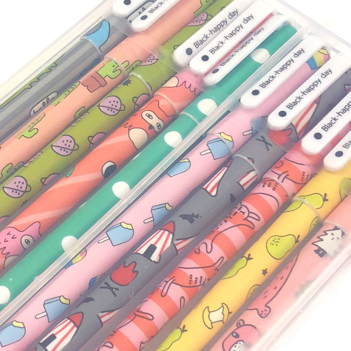Wrapables Cute Novelty Gel Ink Pens, 0.5mm Fine Point (Set of 10) for School, Office, Stationery