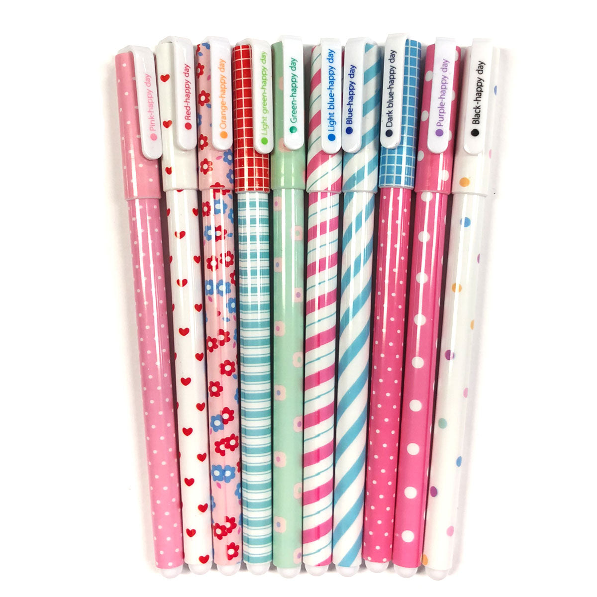Wrapables Cute Novelty Gel Ink Pens, 0.5mm Fine Point (Set of 10) for School, Office, Stationery