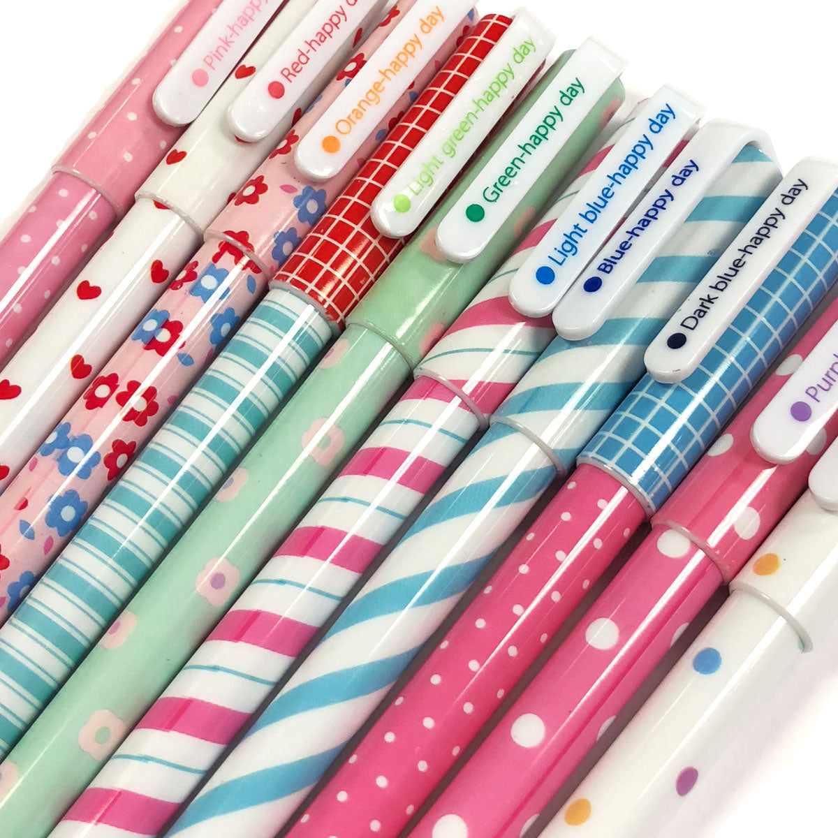 Wrapables Cute Novelty Gel Ink Pens, 0.5mm Fine Point (Set of 10) for School, Office, Stationery