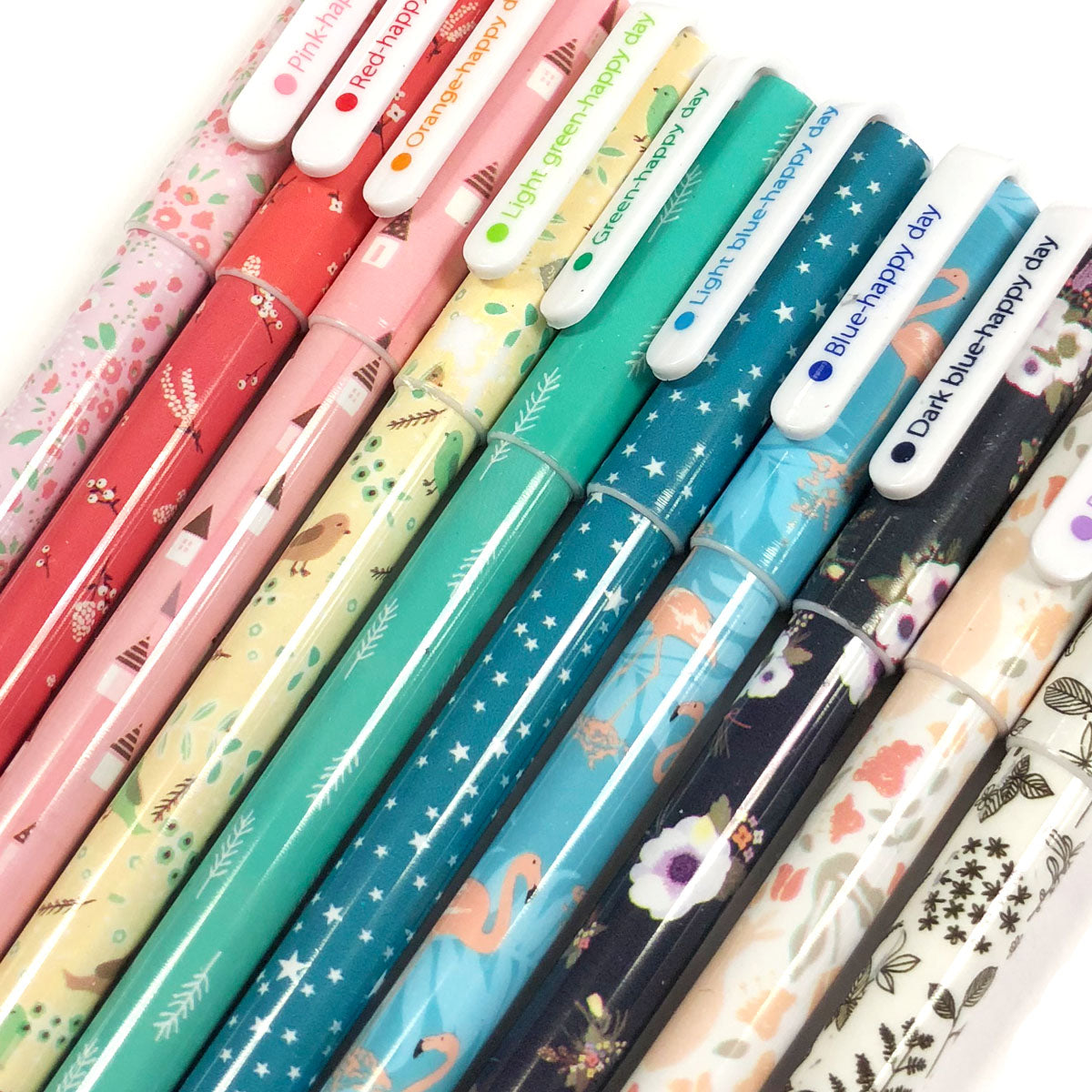 Wrapables Cute Novelty Gel Ink Pens, 0.5mm Fine Point (Set of 10) for School, Office, Stationery