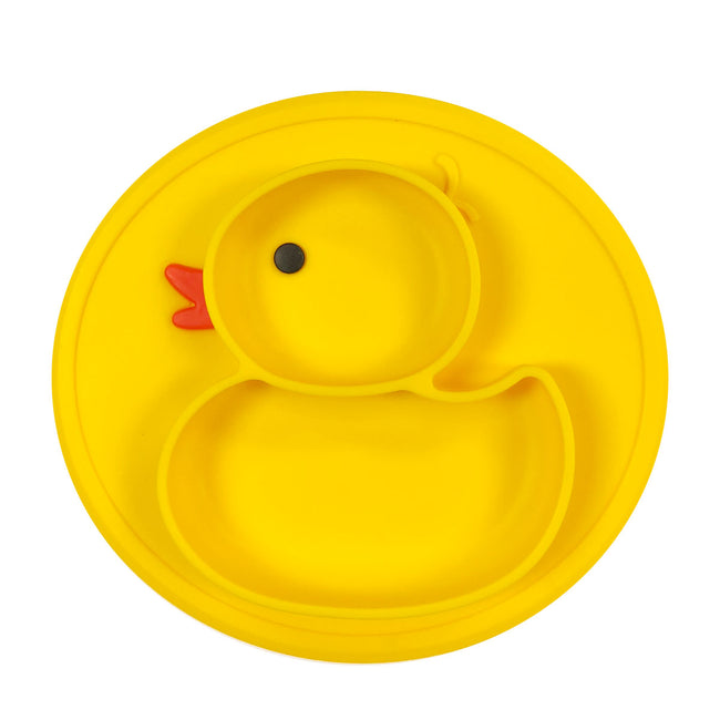 Wrapables Silicone Placemat + Suction Food Plate for Baby, Duck