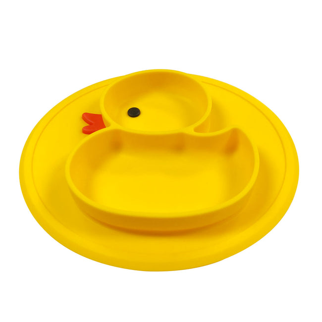 Wrapables Silicone Placemat + Suction Food Plate for Baby, Duck