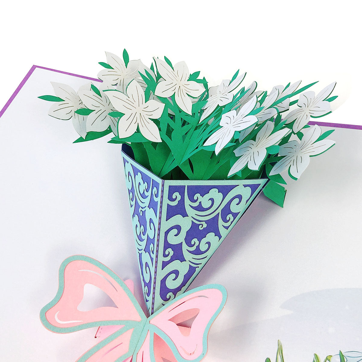 Wrapables 3D Pop-Up Greeting Cards for Birthday, Thank you, Anniversary, Wedding, Holidays (Set of 4)