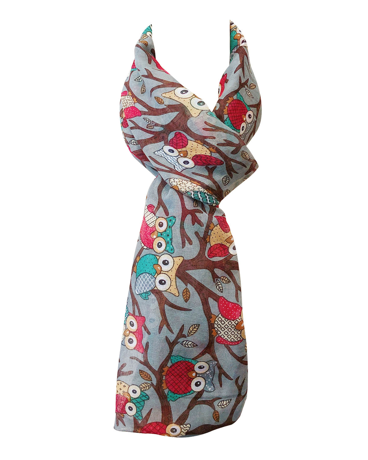 Wrapables Lightweight Forest Animal Infinity Scarf, Fox, Owl, Moose Print Scarf