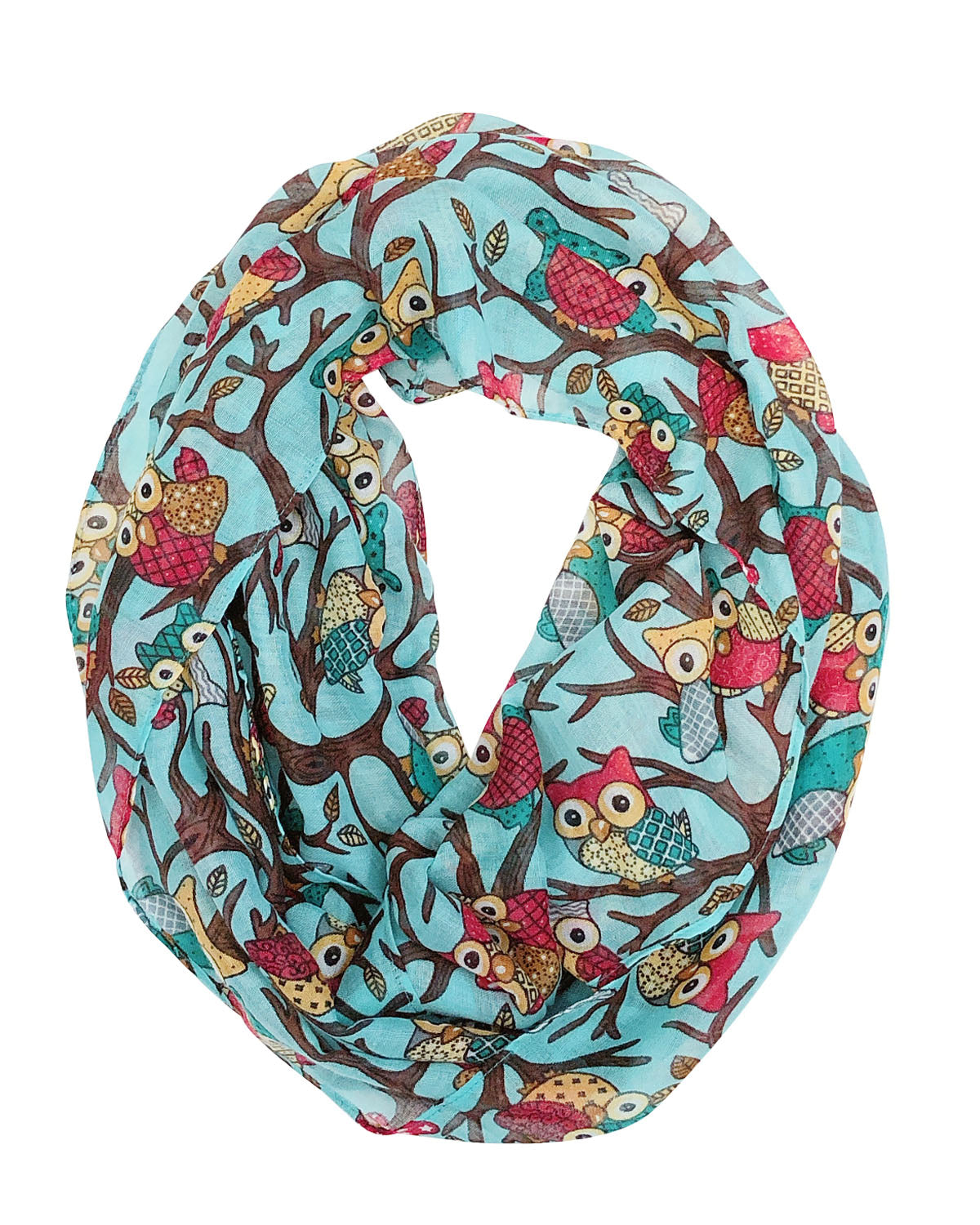 Wrapables Lightweight Forest Animal Infinity Scarf, Fox, Owl, Moose Print Scarf