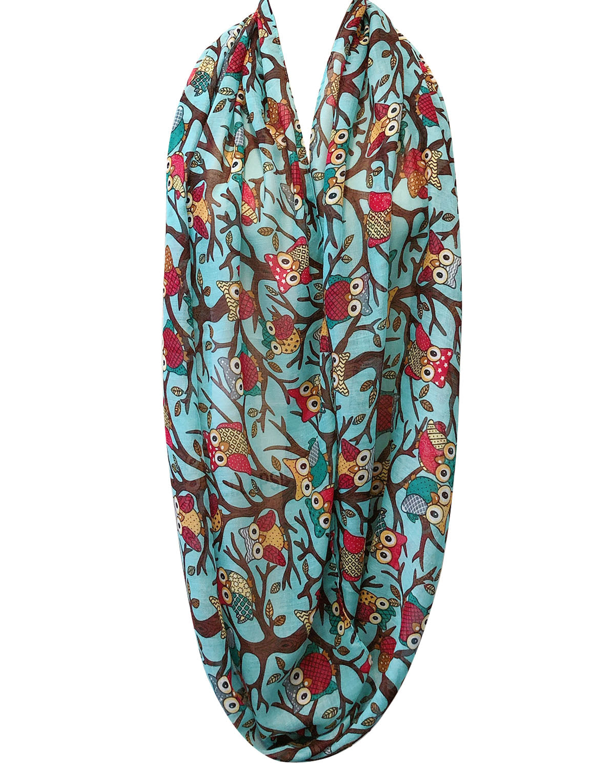 Wrapables Lightweight Forest Animal Infinity Scarf, Fox, Owl, Moose Print Scarf