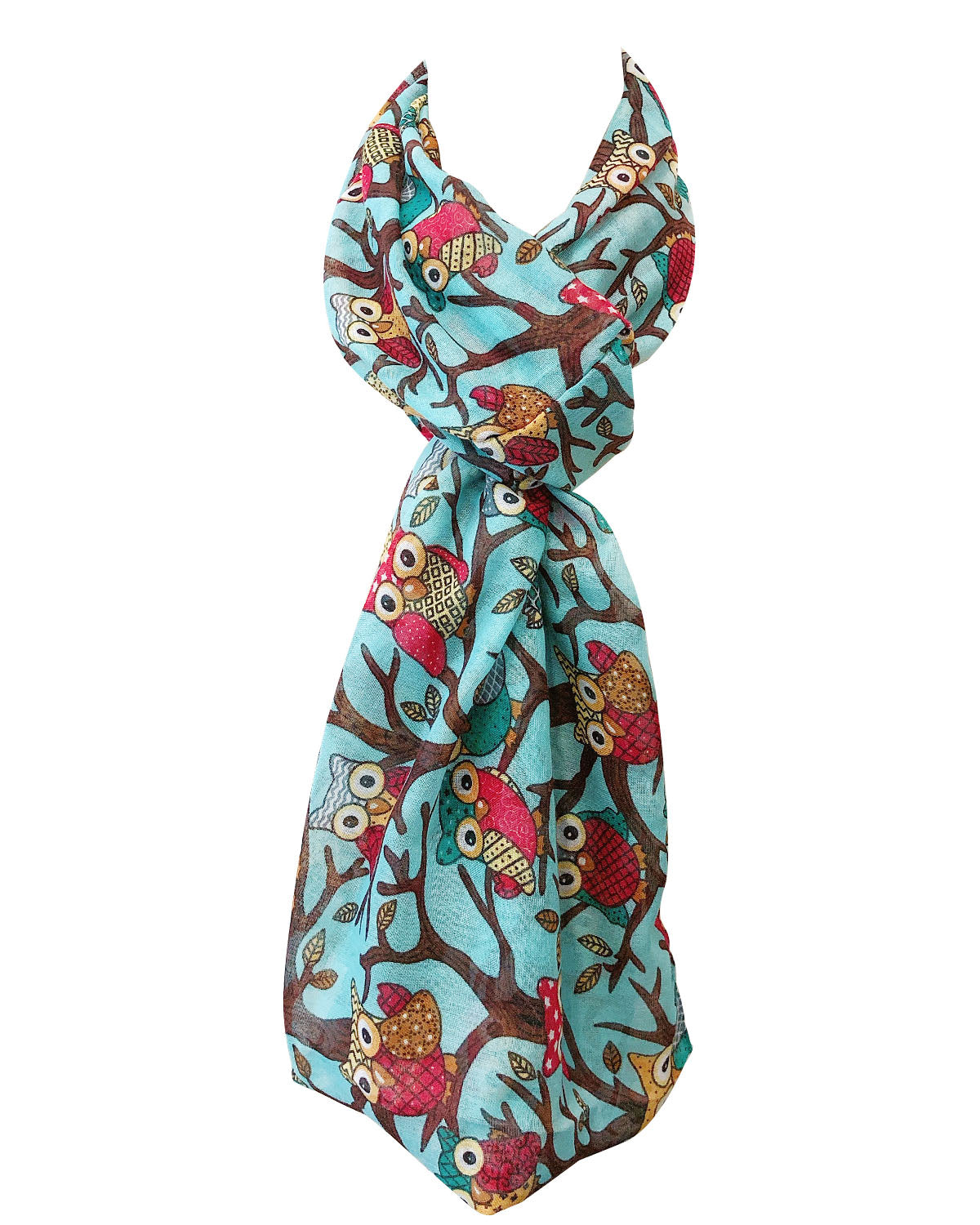 Wrapables Lightweight Forest Animal Infinity Scarf, Fox, Owl, Moose Print Scarf