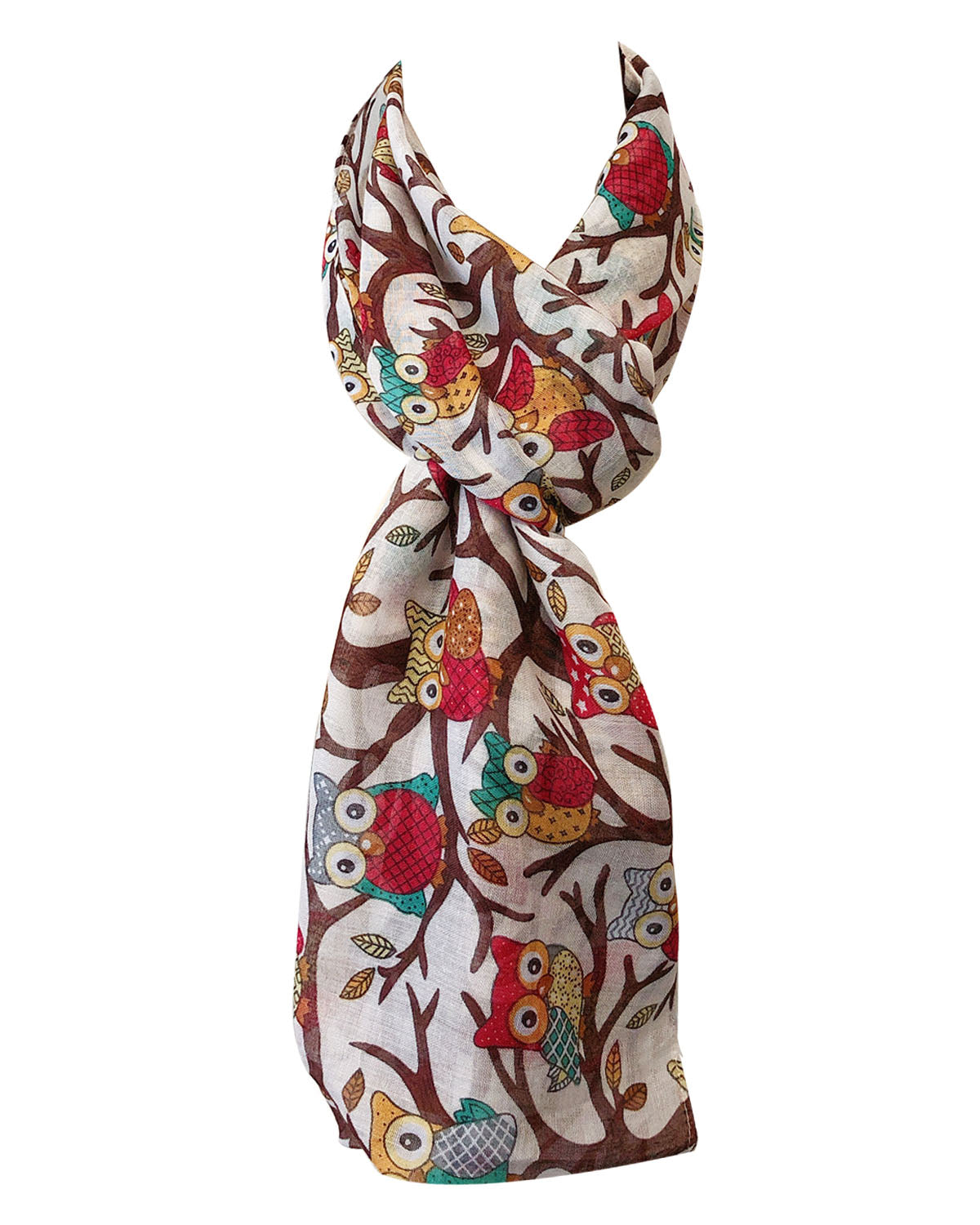 Wrapables Lightweight Forest Animal Infinity Scarf, Fox, Owl, Moose Print Scarf