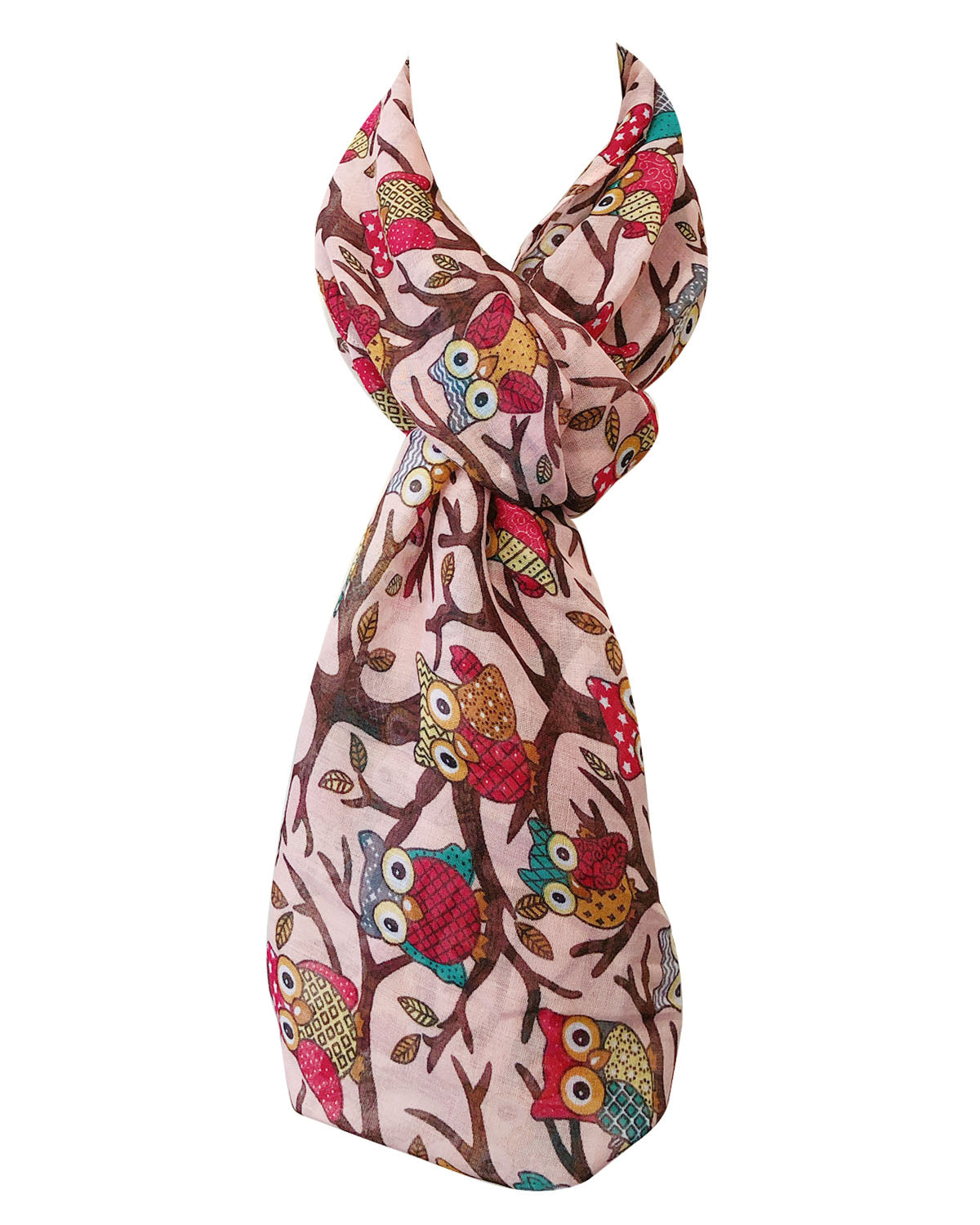 Wrapables Lightweight Forest Animal Infinity Scarf, Fox, Owl, Moose Print Scarf