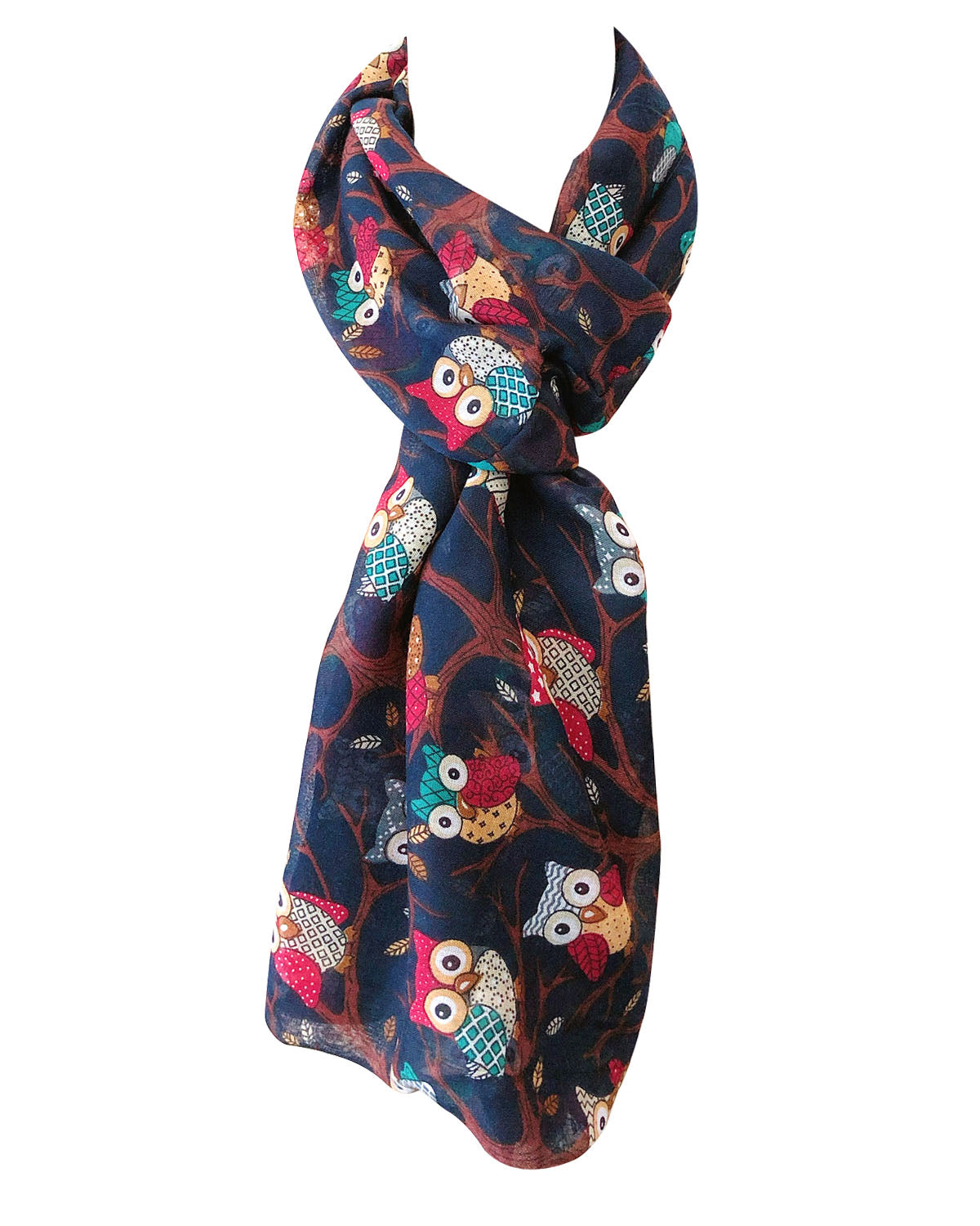 Wrapables Lightweight Forest Animal Infinity Scarf, Fox, Owl, Moose Print Scarf