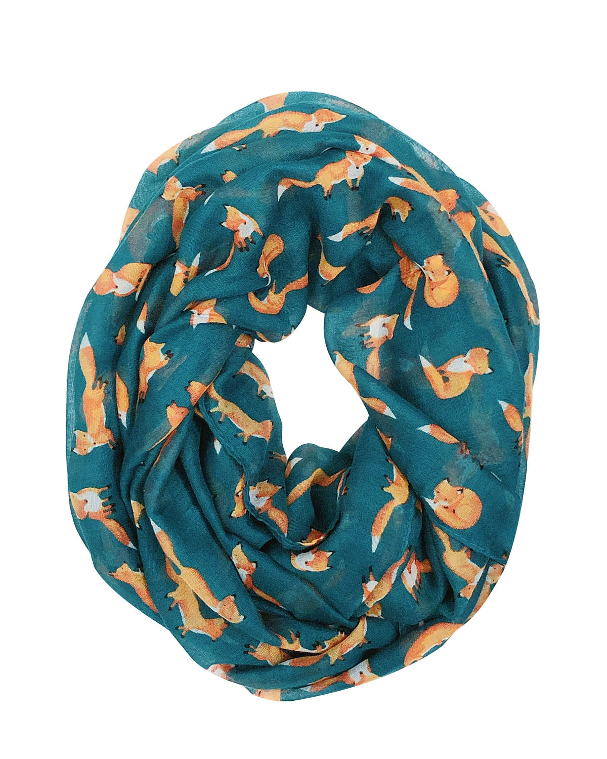 Wrapables Lightweight Forest Animal Infinity Scarf, Fox, Owl, Moose Print Scarf