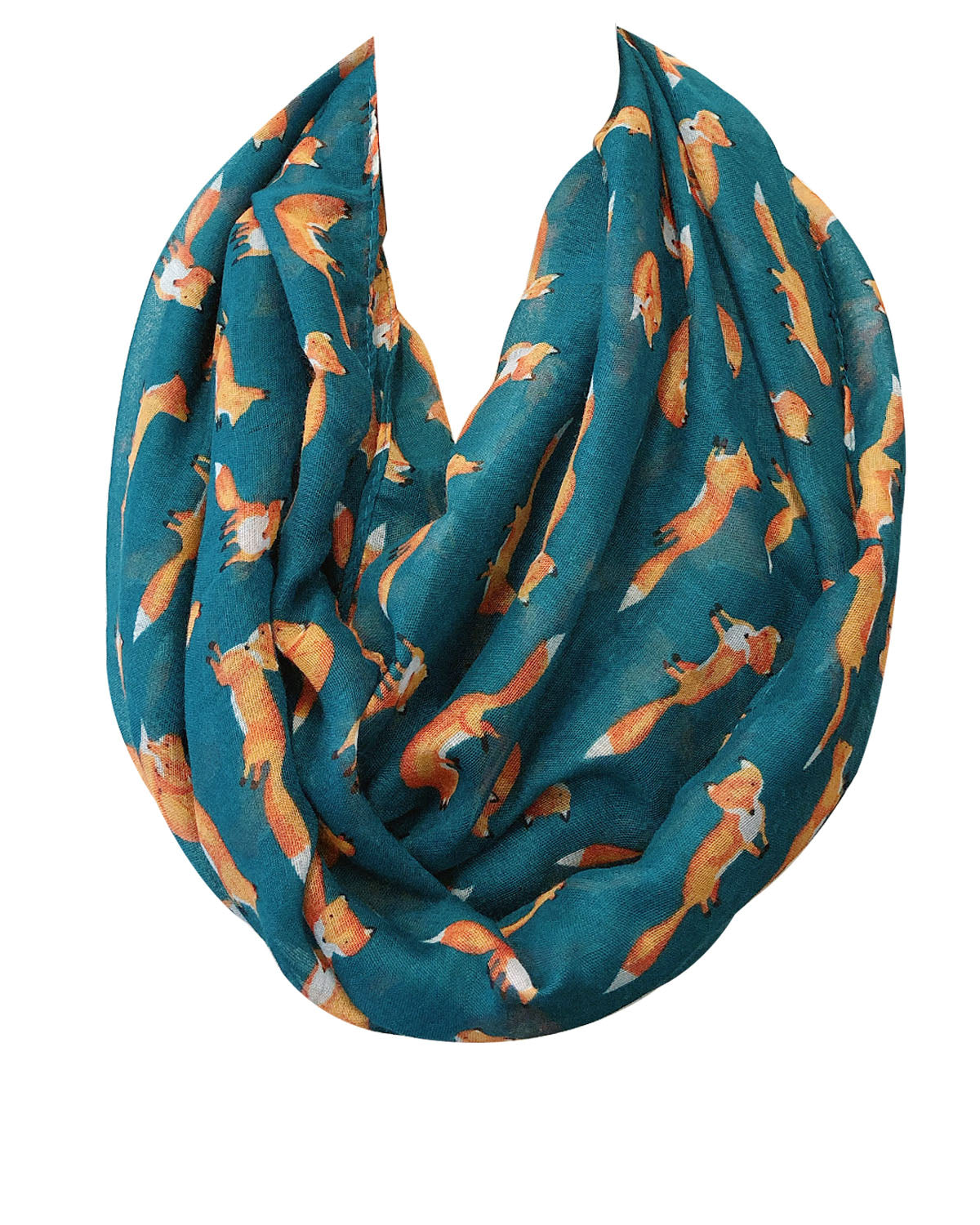 Wrapables Lightweight Forest Animal Infinity Scarf, Fox, Owl, Moose Print Scarf