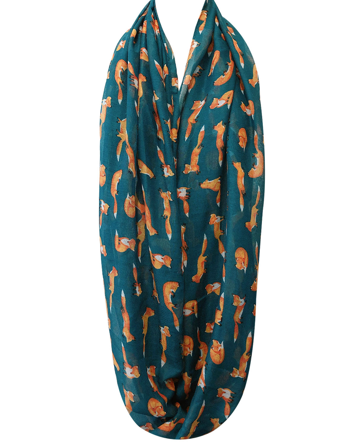 Wrapables Lightweight Forest Animal Infinity Scarf, Fox, Owl, Moose Print Scarf