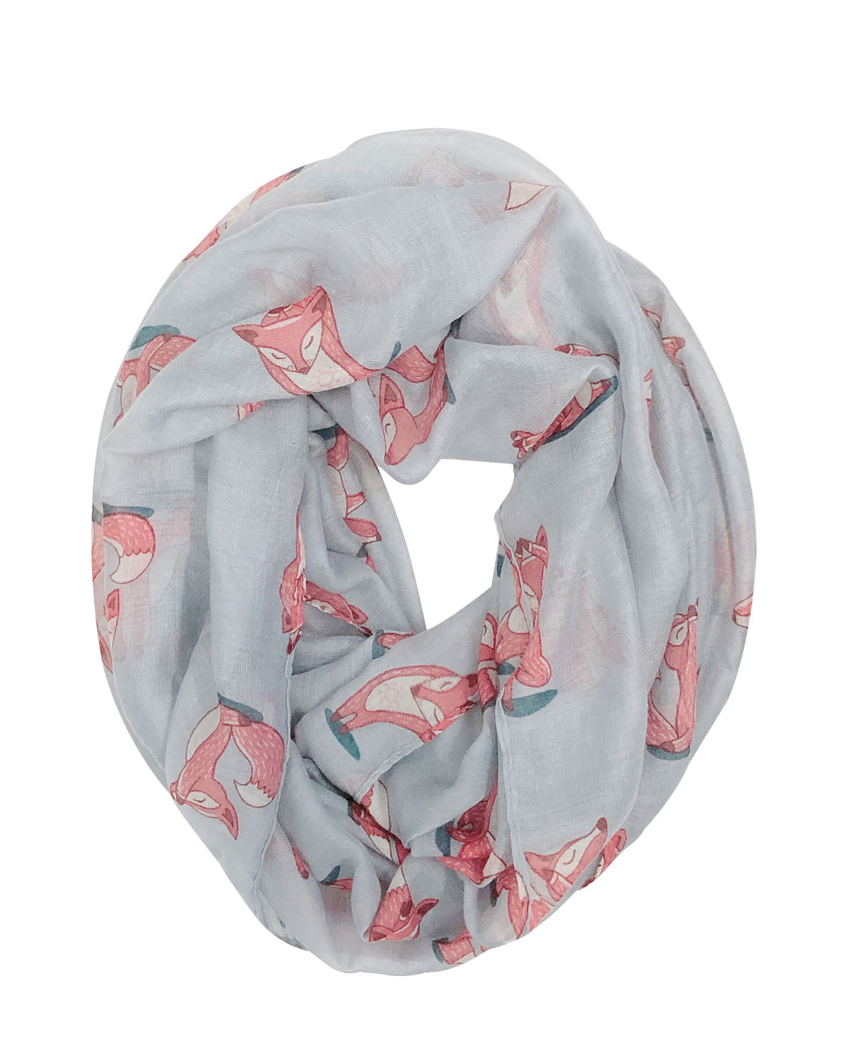 Wrapables Lightweight Forest Animal Infinity Scarf, Fox, Owl, Moose Print Scarf