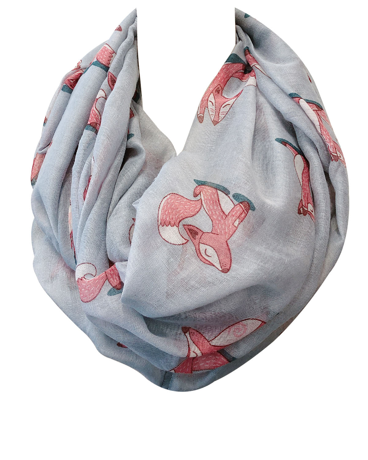 Wrapables Lightweight Forest Animal Infinity Scarf, Fox, Owl, Moose Print Scarf